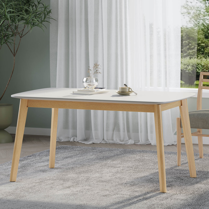  Table de salle à manger en bois massif au fini grain de bois élégant, chêne