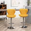 2 chaises pivotantes réglables revêtues de jaune, rembourrage en mousse épaisse, tissu en velours, apparence de ligne verticale élégante, réglage de la hauteur du vérin à gaz 2 360 pivotant, réglage du vérin à gaz, design, repose-pieds-1469230220