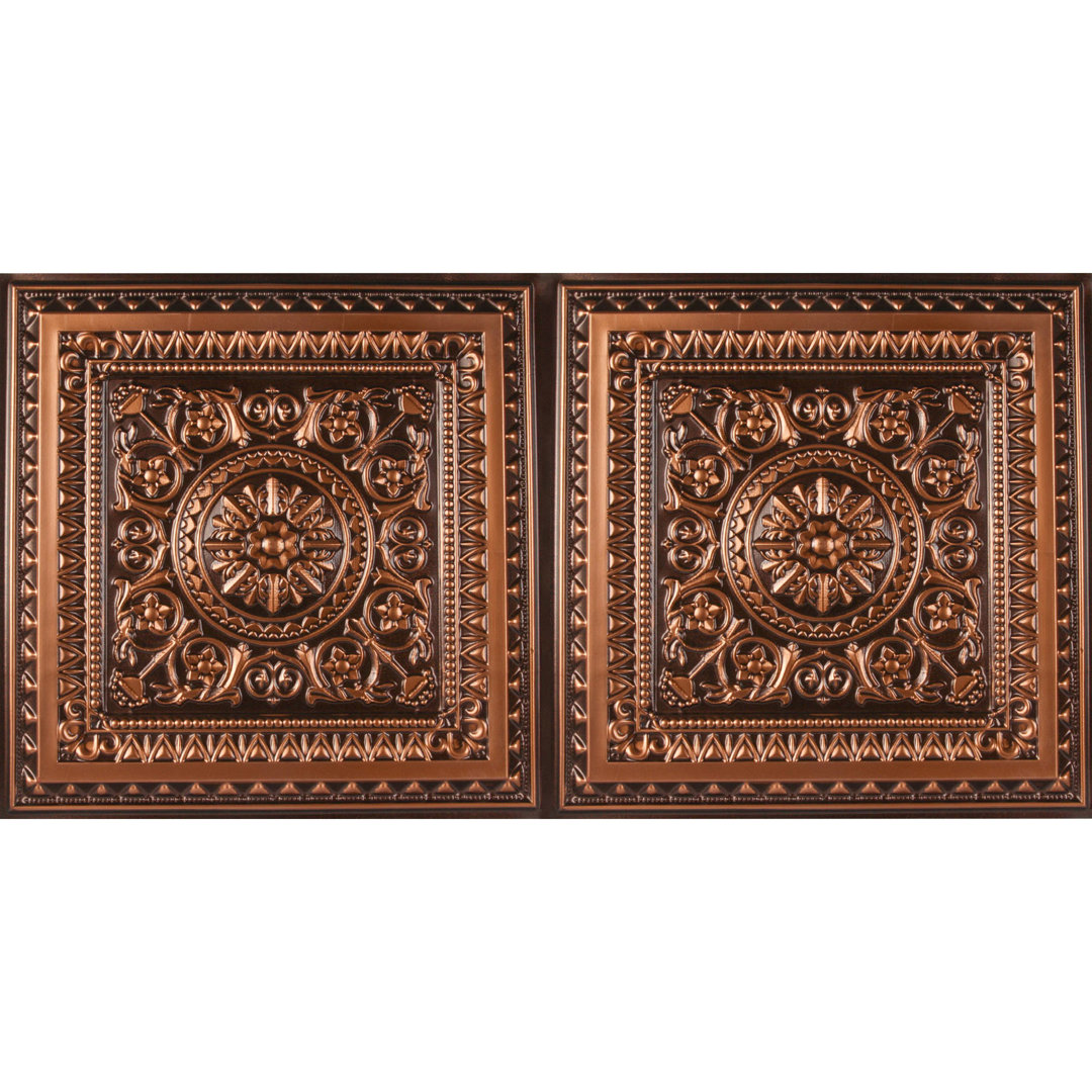 Marseille 23.75'' L x 47.75'' W Vinyl Ceiling Tile (Set of 10) uDecor