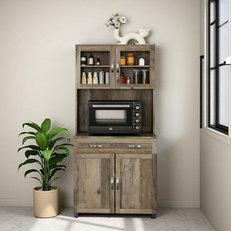 Buffet de cuisine avec huche et portes vitrées Modern Kitchen Pantry