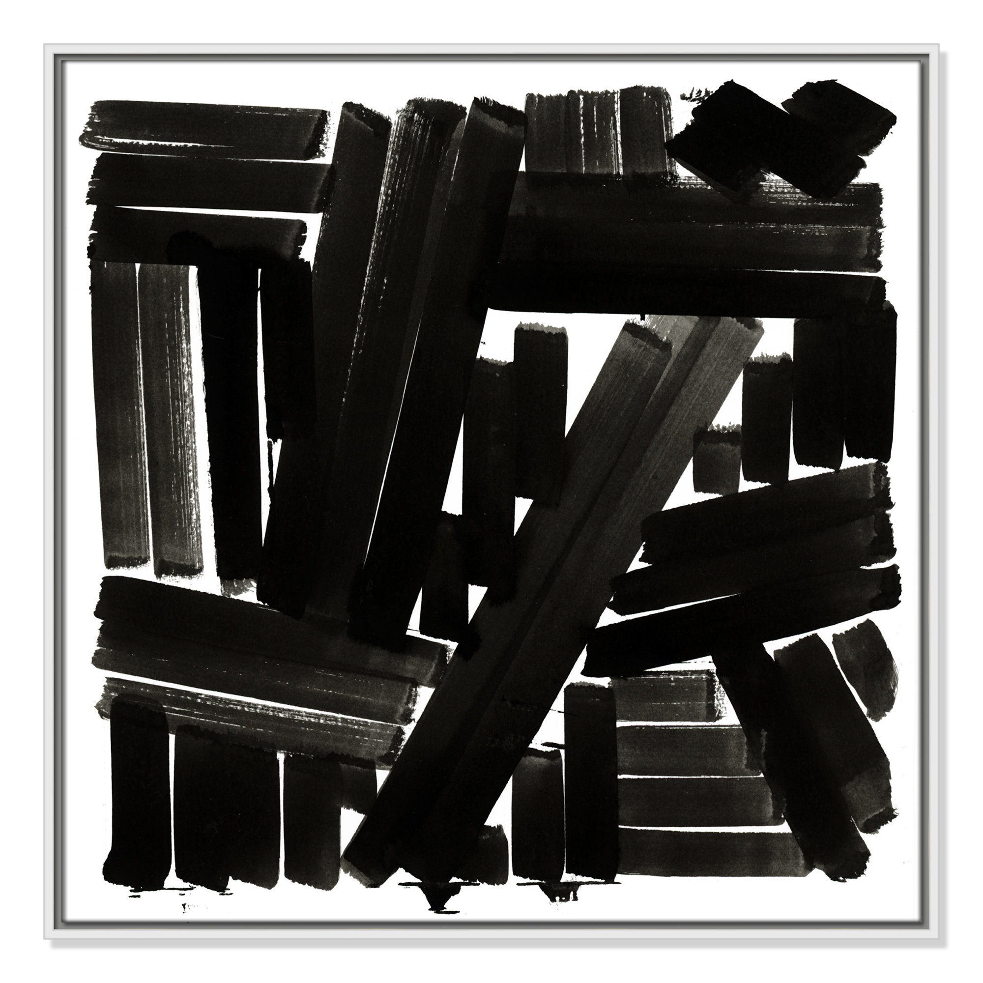 Shape of Song I by Cartissi - Floater Frame Painting on Canvas, White Framed, 31.5" H x 31.5" W x 2" D