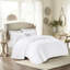 Ensemble de courtepointe en microfibre 4 pièces avec détails à volants et coussin décoratif - Collection double / grand blanc-120276193