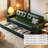 66.93"Green Modern Oil Wax Leather Sofa Bed-994405810
