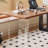Brown+Black+Clear Rectangular Solid Wood+Iron+Acrylic desks-107397899