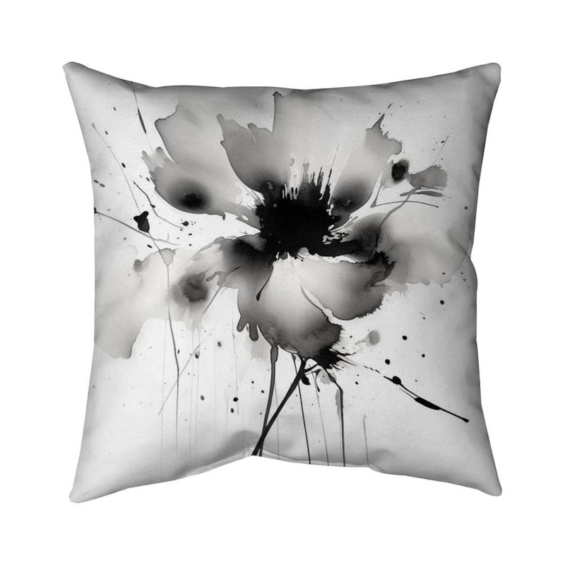 Abstract Flower Minimalist Poly Twill Throw Pillow – Poly Twill Throw Pillow with Insert, Double-Sided Print