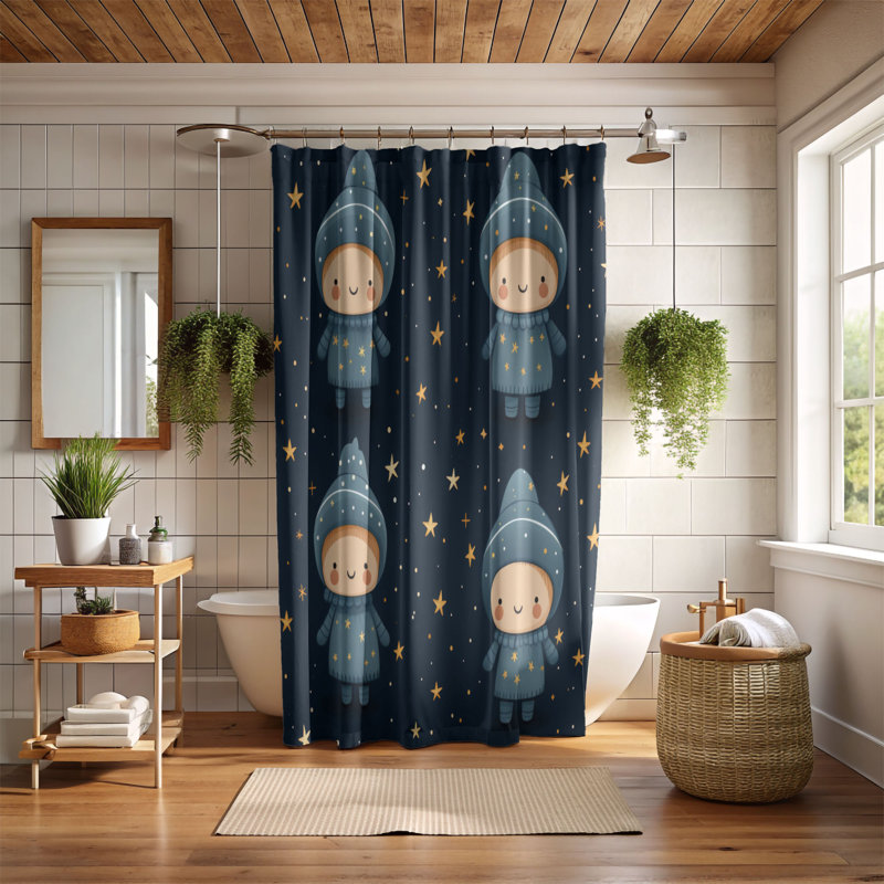 Rideau de douche Winter Night - Premium, H 74 po x l 71 po