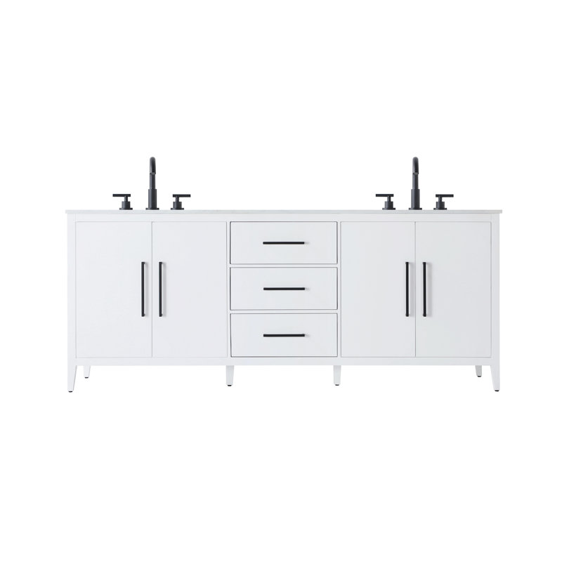Meuble-lavabo double 84 po, Blanc