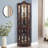 70" Lighted Corner Display Curio Cabinet With Tempered Glass Doors And Shelves-667341091