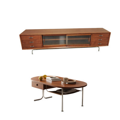 Tea table paired with TV stand combination