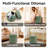 Round Ottoman with Storage, Teddy Velvet Upholstered Ottoman for Living Room and Bedroom(set of 2)-559832612