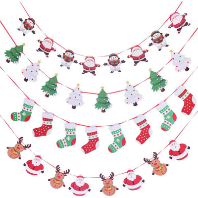 Guirlande de Noël avec 4 drapeaux suspendus
