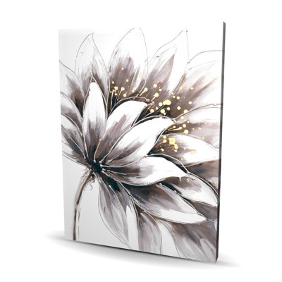 Fleur mauve avec centre doré - décor de toile de chambre