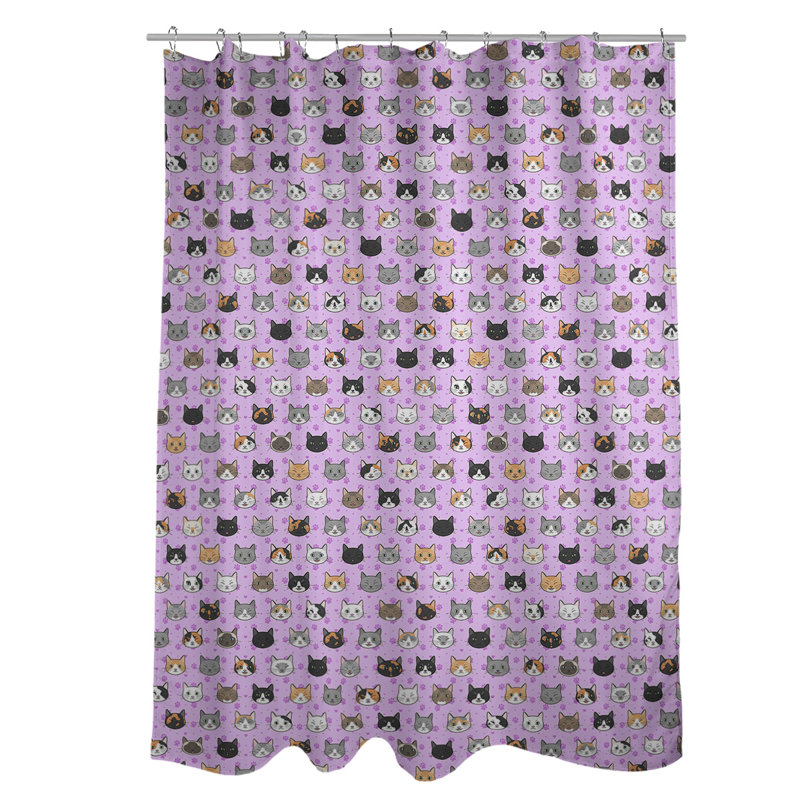 Rideau de douche simple Kitty Cat, Violet