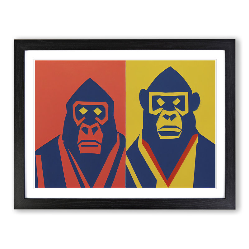 Gorilla Abstract Vol.1 - Single Picture Frame Print, Black Framed, 46cm H x 64cm W x 2cm D