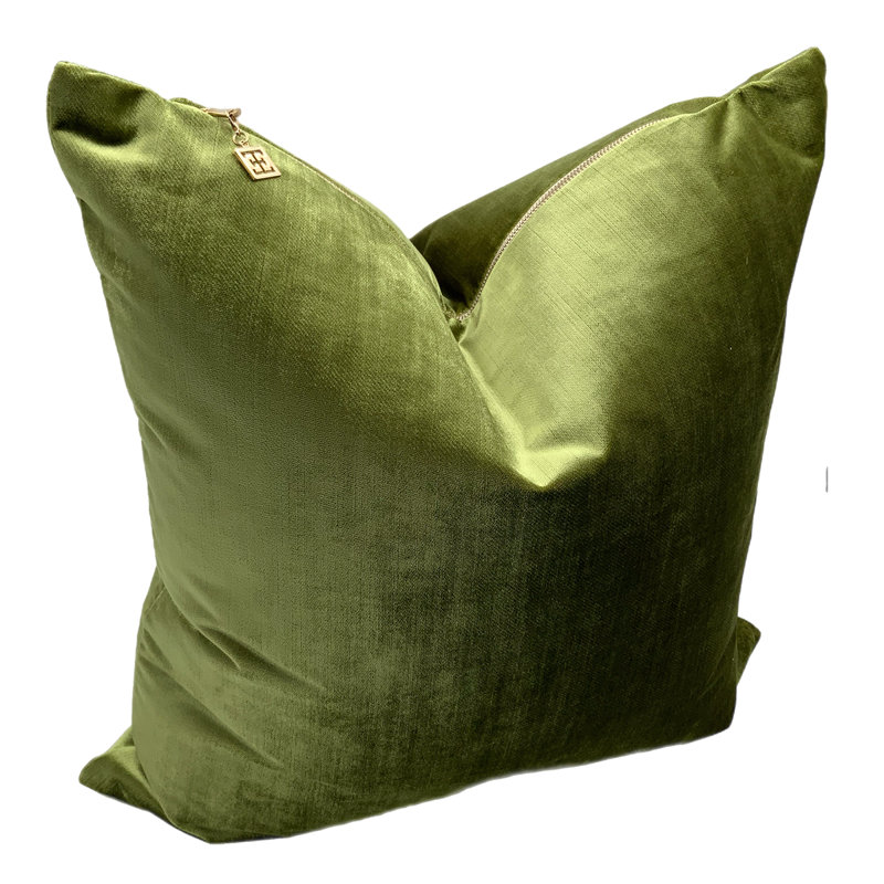 Verona Velvet Square Throw Pillow Cover & Insert, Green