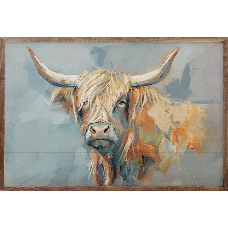 Whimsical Highland Cow 1 par Nina Blue, H 10 po x l 16 po