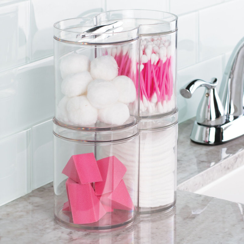 iDesign Stackable Dual Canister for Bathroom Vanity or Countertop  in Primary or Guest Bathrooms