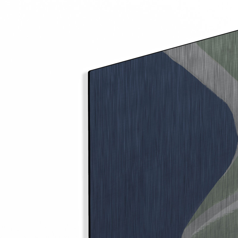 Ivy Bronx «Blue Green Abstract 3» par Danhui Nai, art mural en métal, H 36 po x l 36 po