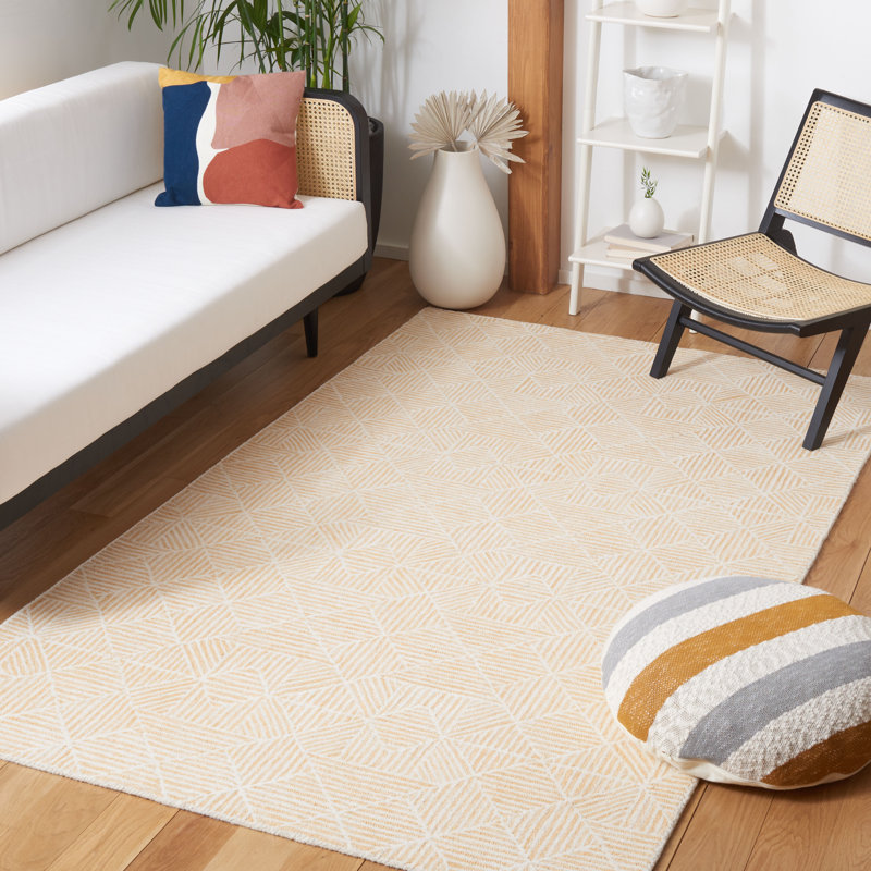 Tapis géométrique en laine touffeté à la main 0,8 po Hoopeston, Rectangle 8 pi x 10 pi