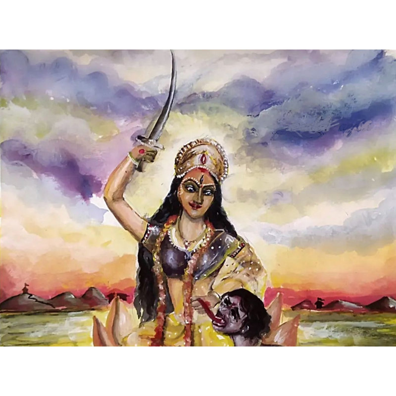 Devi Bagalamukhi | Acrylique sur papier | Peinture d'Ankit Bagde