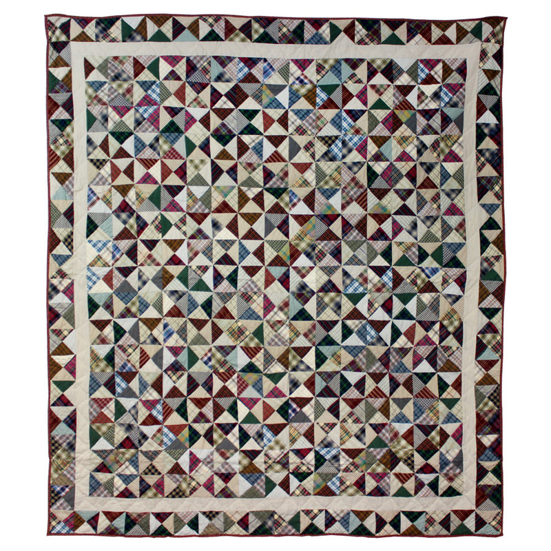 Kaleidoscope Farmhouse / Country Cotton Quilt, King