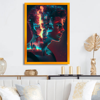 «Double Exposure Man Portrait Sci-Fi I», impression sur toile
