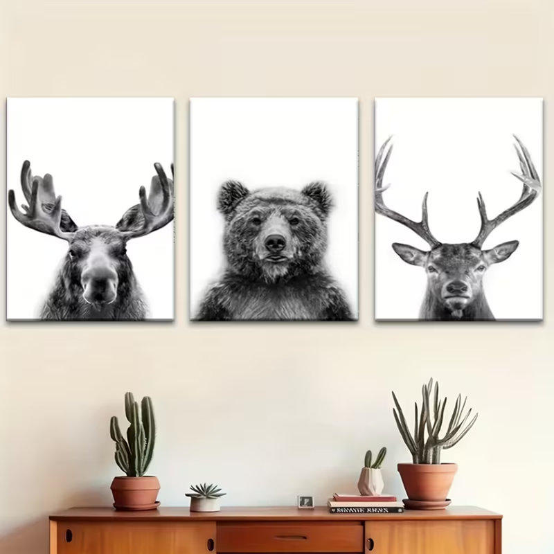 3 Piece Wrapped Canvas Print, 45 cm H x 90 cm W