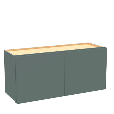 Gallery Express Rowan Plywood Assembled 36 in W x 12 in D x 15 in H Wall Bridge Kitchen Cabinet with Soft Close in Meadow