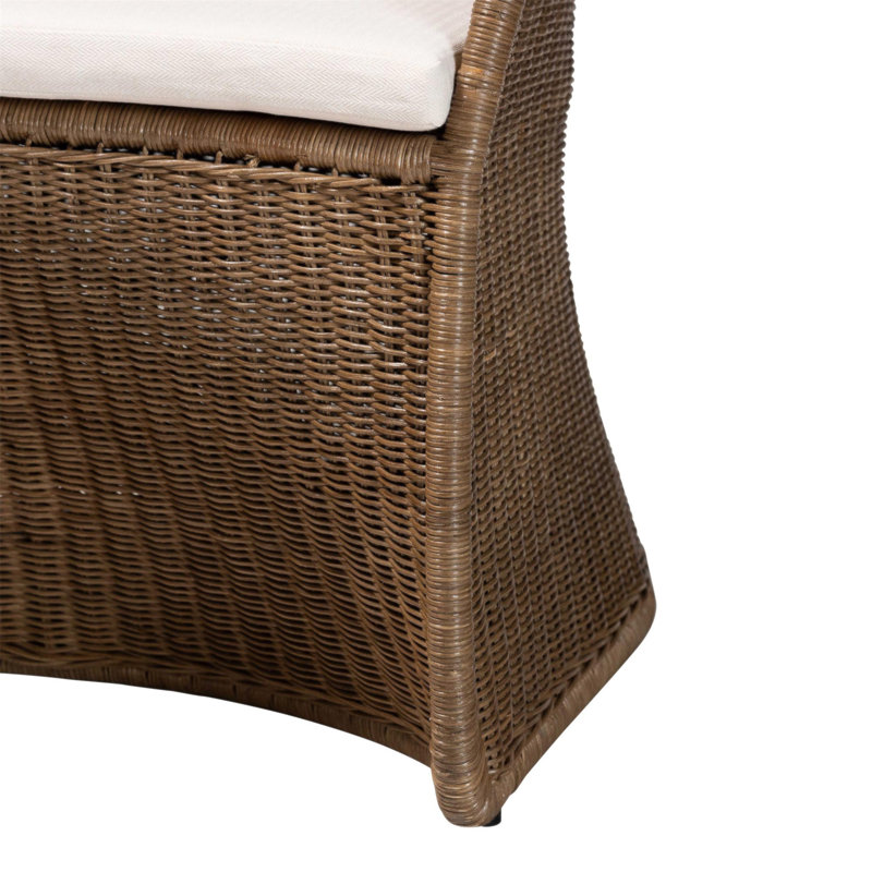 Fauteuil d'appoint bohémien en rotin gris délavé