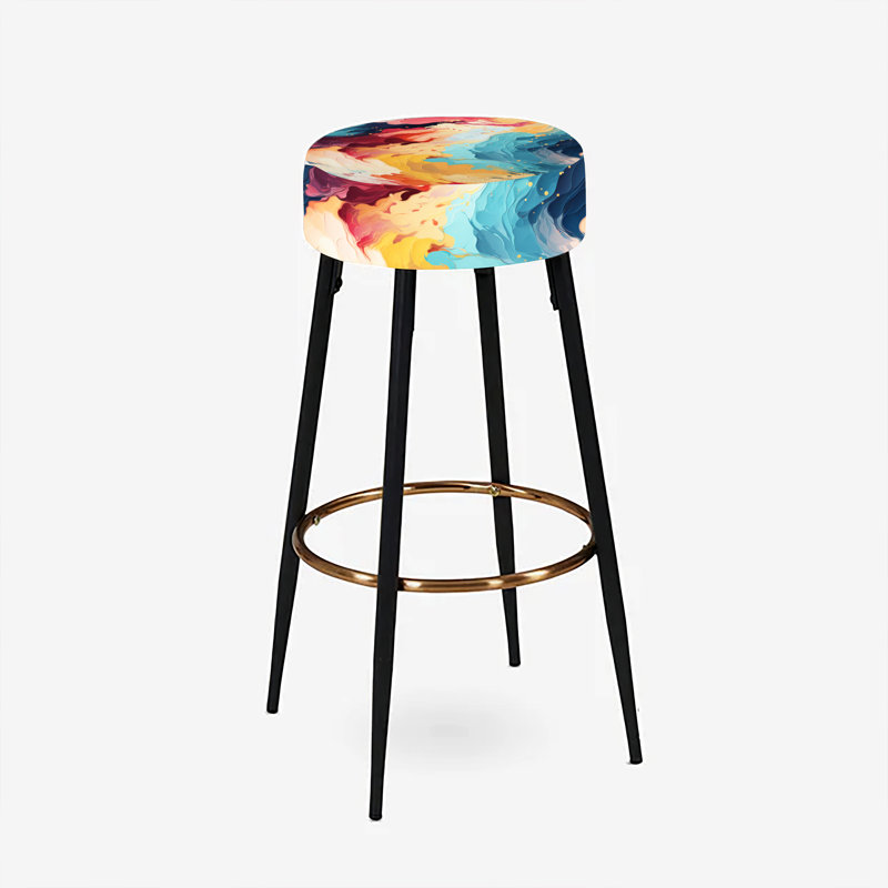 Ensemble de 2 tabourets de bar abstraits artistiques