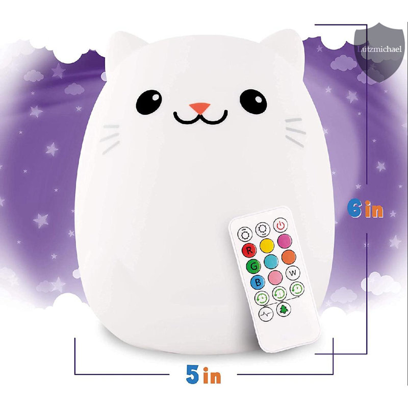 Adorable Cat-Shaped Silicone Nursery Night Light