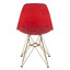 Ensemble de salle à manger 5 pièces Elkton avec table de salle à manger ronde 35 po sur piédestal en fer blanc et 4 chaises d'appoint en plastique ABS avec base dorée-132916697