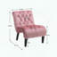 Fauteuil d'appoint sans accoudoirs en velours - rose - capitonné-887645823