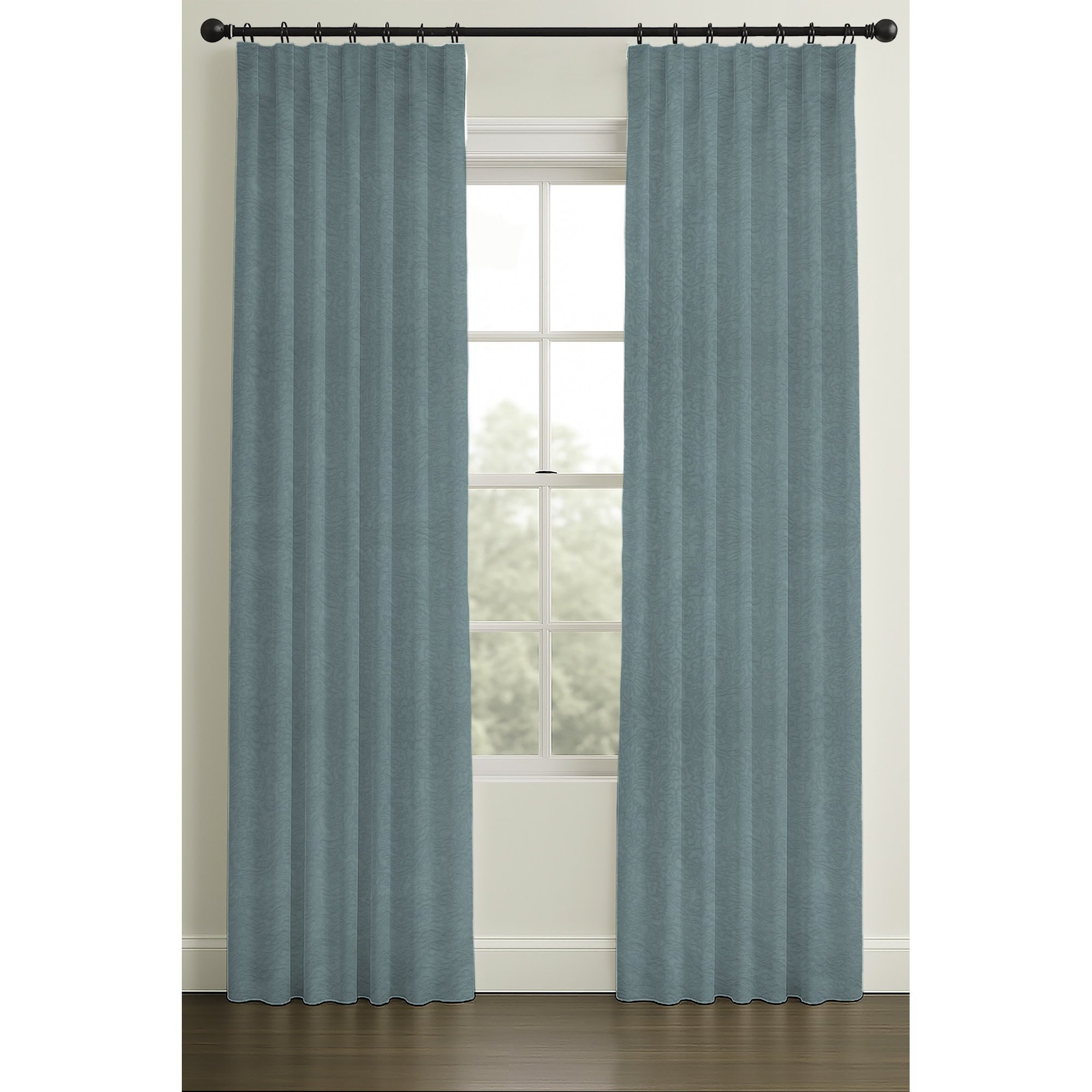 Inverted Pleat Single Lining Cotton Matelessre, Blue