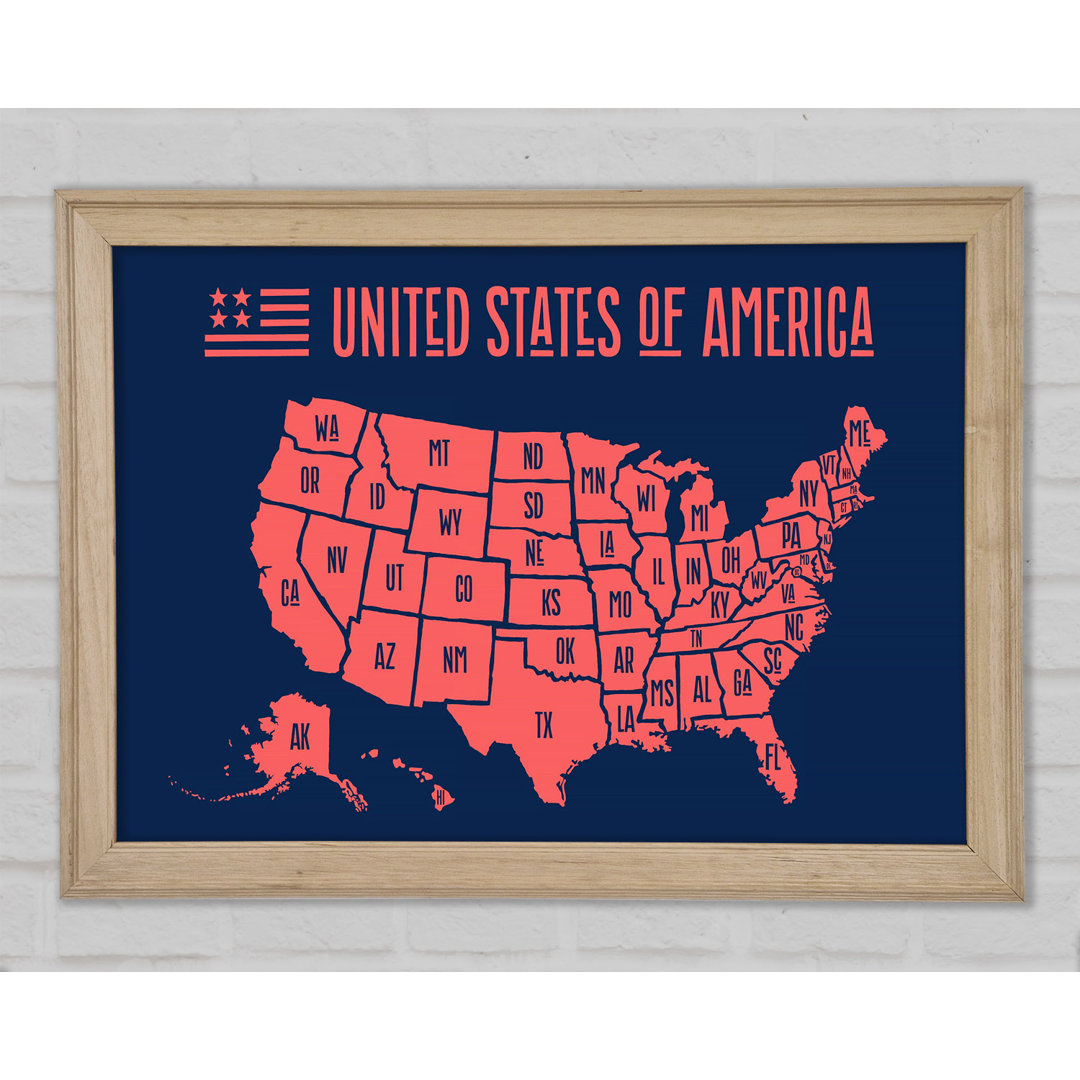 States Of America 1 - Einzelne Bilderrahmen Kunstdrucke