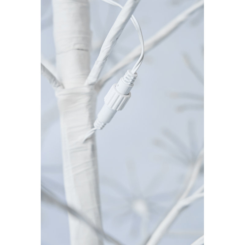 Guirlande de fleurs en PVC, Blanc, 71"