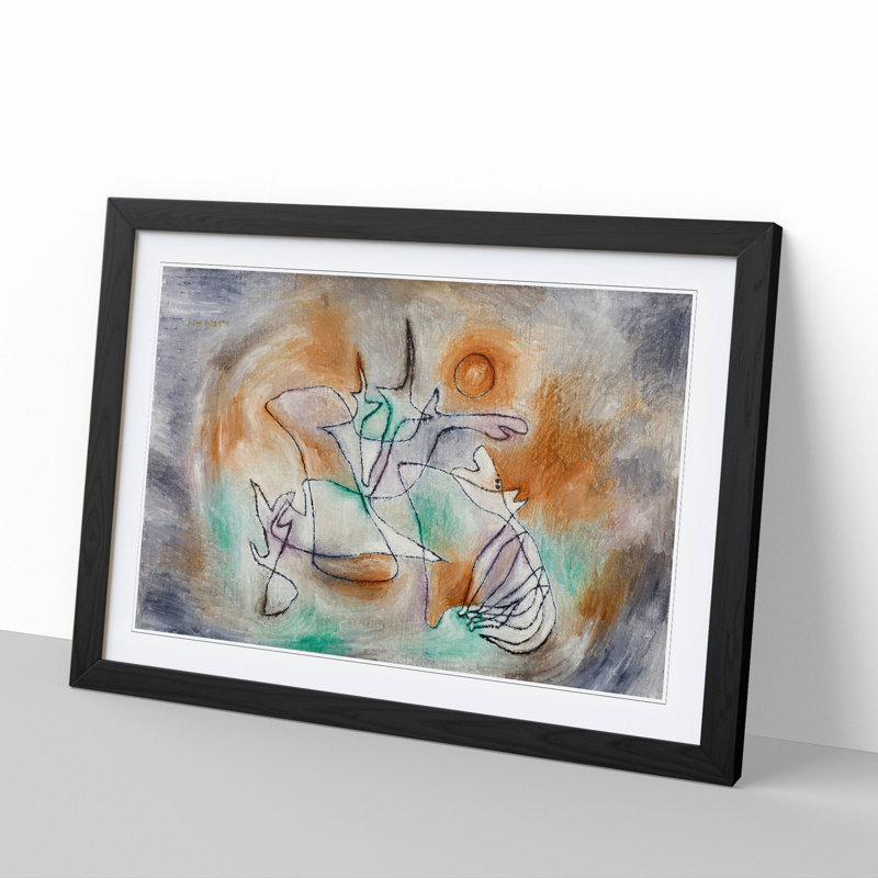 Howling Dog by Paul Klee - Picture Frame Painting, 36cm H x 48cm W x 2cm D, Black Framed