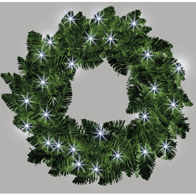 Faux Lighted PVC 21.65cm Christmas Wreath