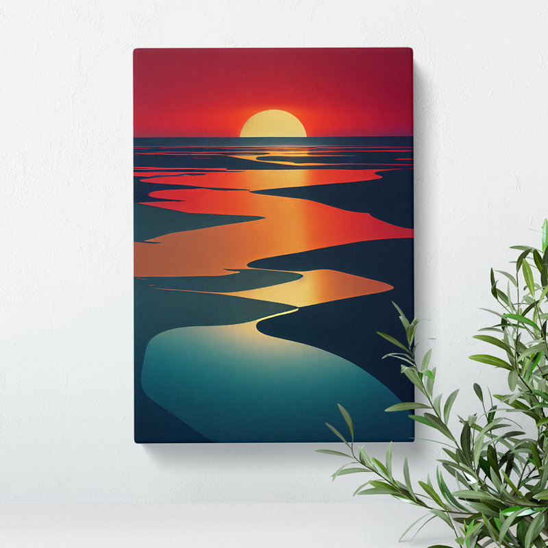 Legendary Sunset View Abstract - Wrapped Canvas, 76cm H x 50cm W x 3cm D