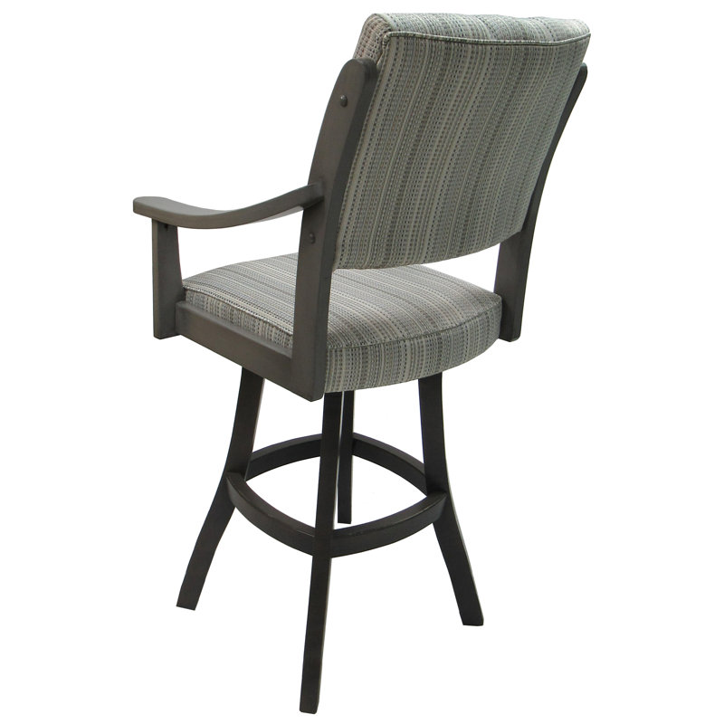 Tabouret de comptoir pivotant Irminger, Fumée, Plaisir naturel, Tabouret de bar (siège d'une hauteur de 30 po)