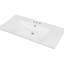 Comptoir de salle de bain 36 po, céramique, lavabo blanc, aucun accessoire supplémentaire inclus, 3 trous de robinet pré-percés, fixation 4 po, style moderne, profondeur 18 po, hauteur 6,6 po