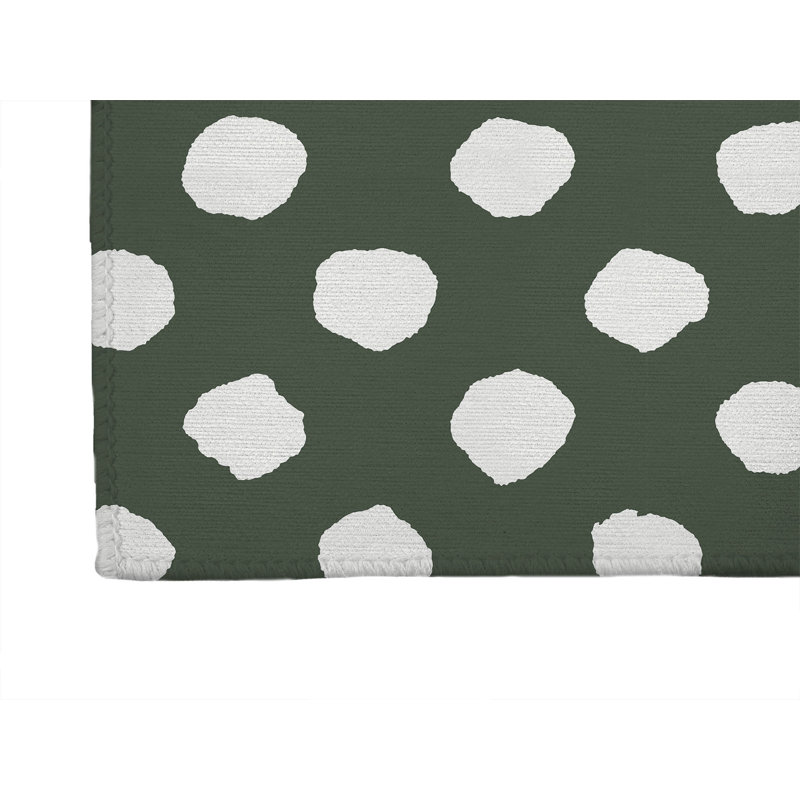 Large Dot Non-Slip Outdoor Rug, Runner 2'6" x 8'