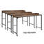 Bureau polyvalent au-dessus du lit en bois brun rustique avec hauteur réglable, pieds en métal avec roulettes, table de lit 1pc, table d'ordinateur portable pour lit, table de petit déjeuner