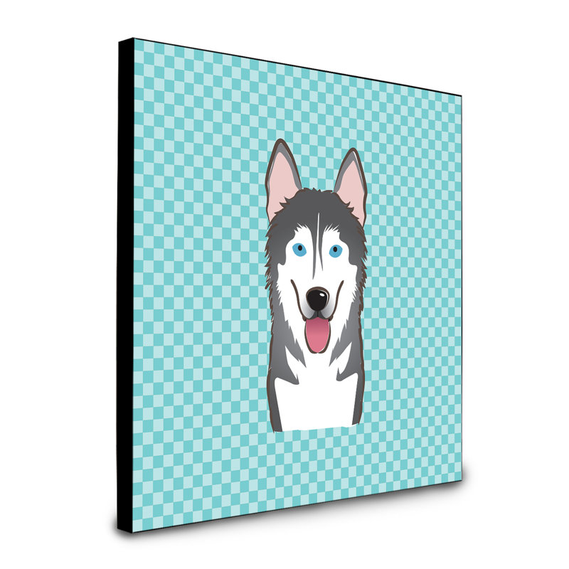 Panneau mural d’art Dungorbery, bleu, Malamute d’Alaska