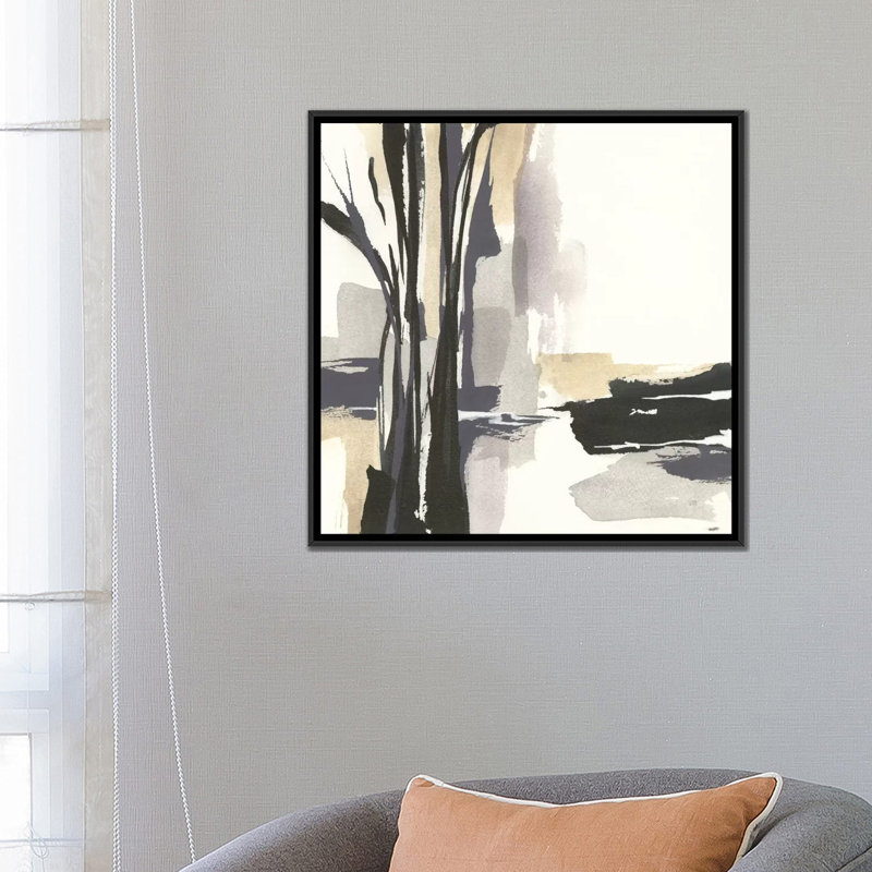 « placid i », impression sur toile, H 18 po x l 18 po x P 1,5 po, Toile avec cadre noir, Pas de tapis