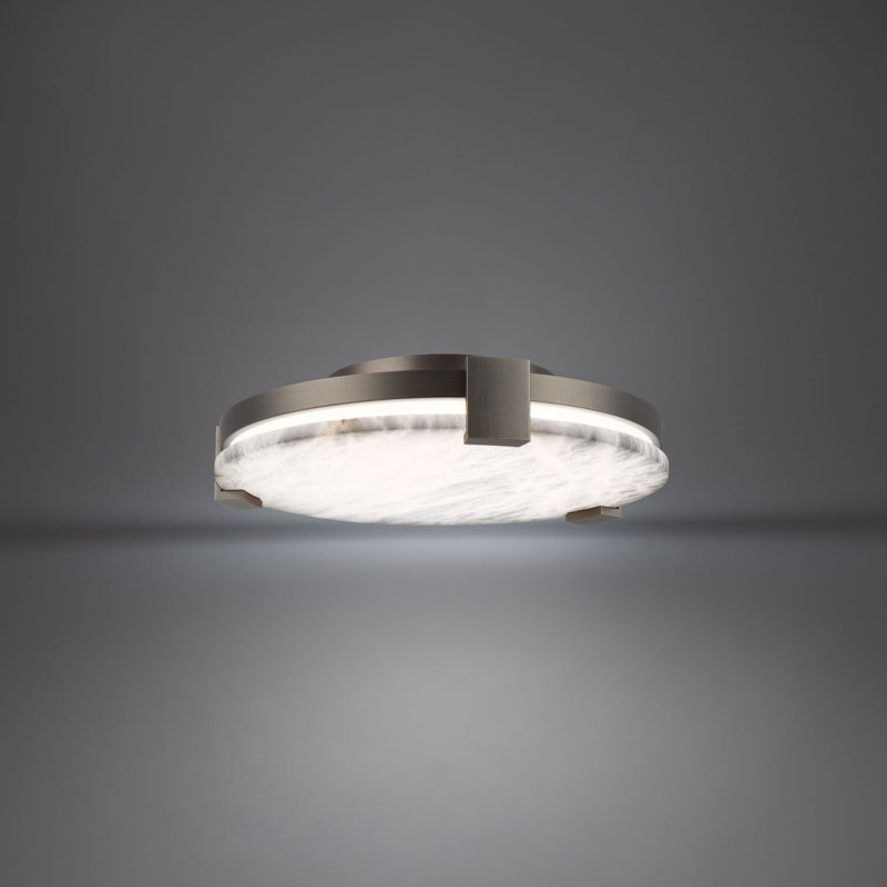 Catalonia 1 - Light LED Flush Mount, Antique Nickel, 3.88" H x 16.63" W x 16.63" D