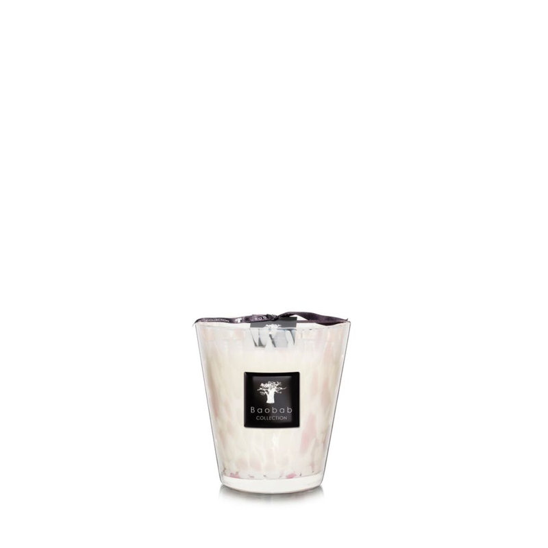 Pearls White Candle, 6.3" H x 5.85" W x 5.85" D