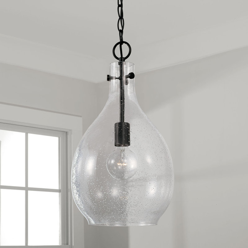 Luminaire suspendu en forme de larme à 1 lumière Selesia, Noir