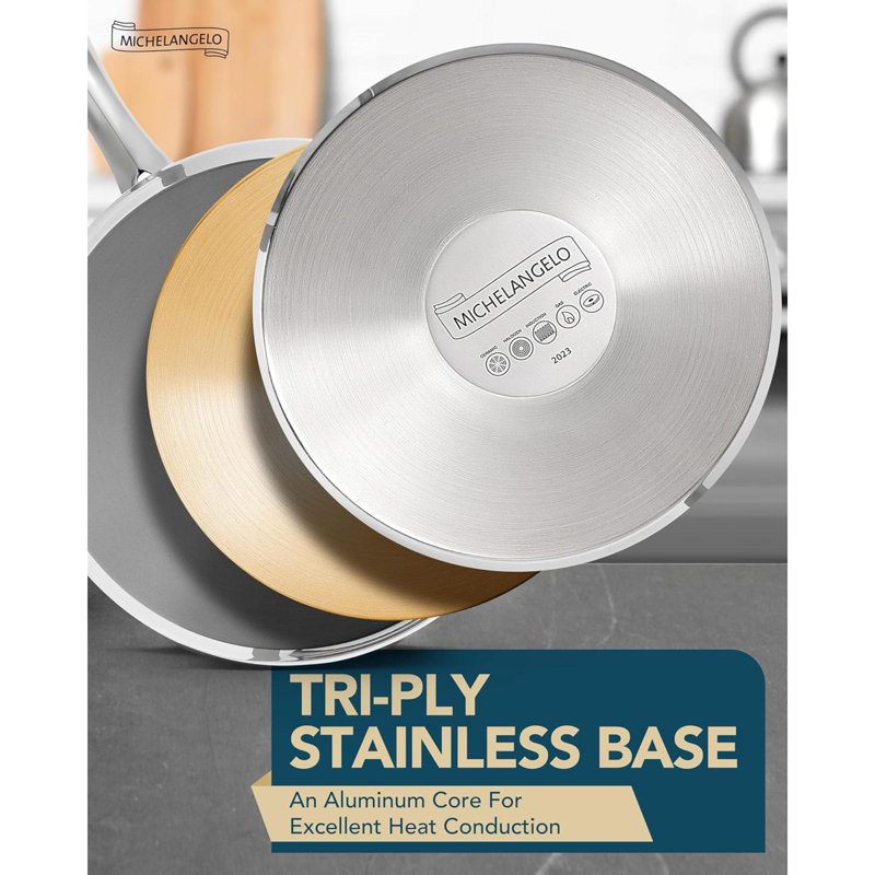 Ensemble de casseroles en acier inoxydable avec cuiseur à vapeur 5 pièces 18/10 avec bec verseur et crépine avec couvercle en verre