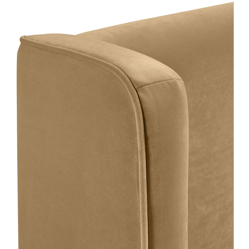 Lit tapissier Kendall Wanaque, Grand, Velours brun clair